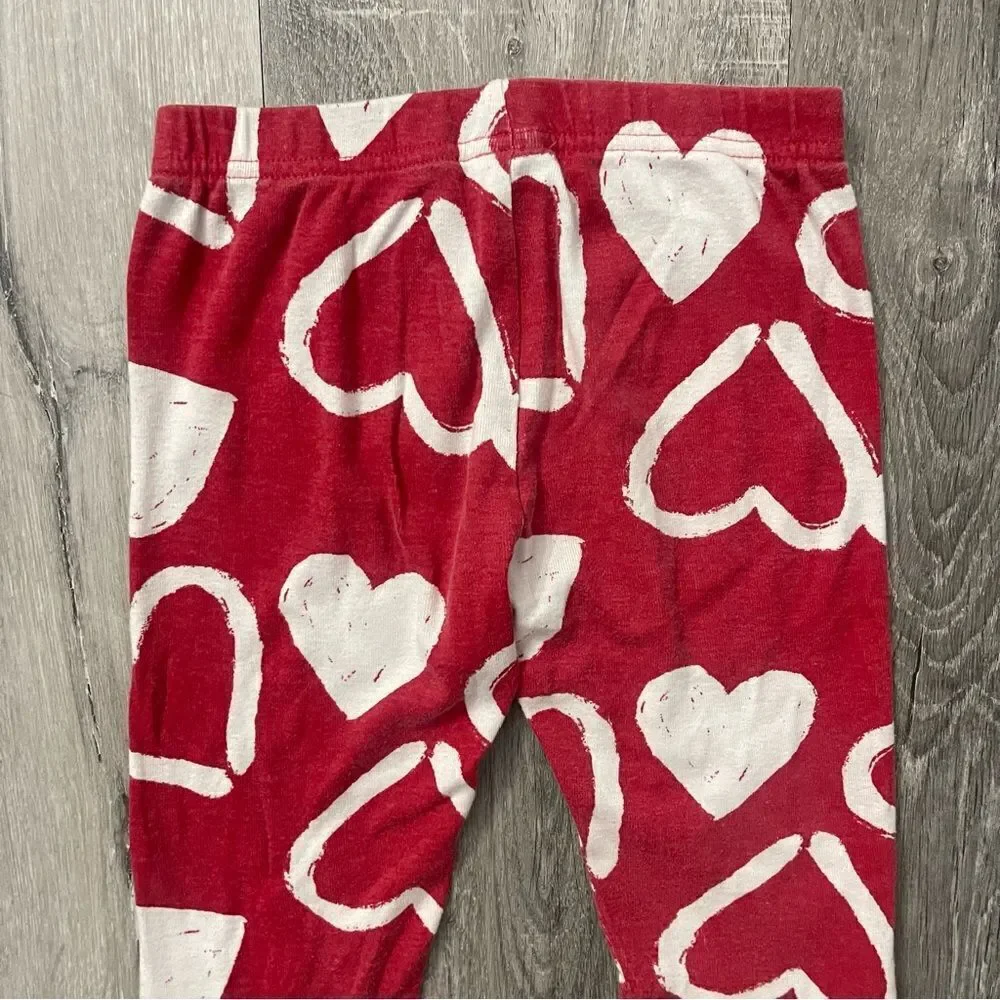 Carter’s Girl’s 2-Piece Red Valentine’s Day Hearts Snug Fit Cotton Pajamas Sz 5